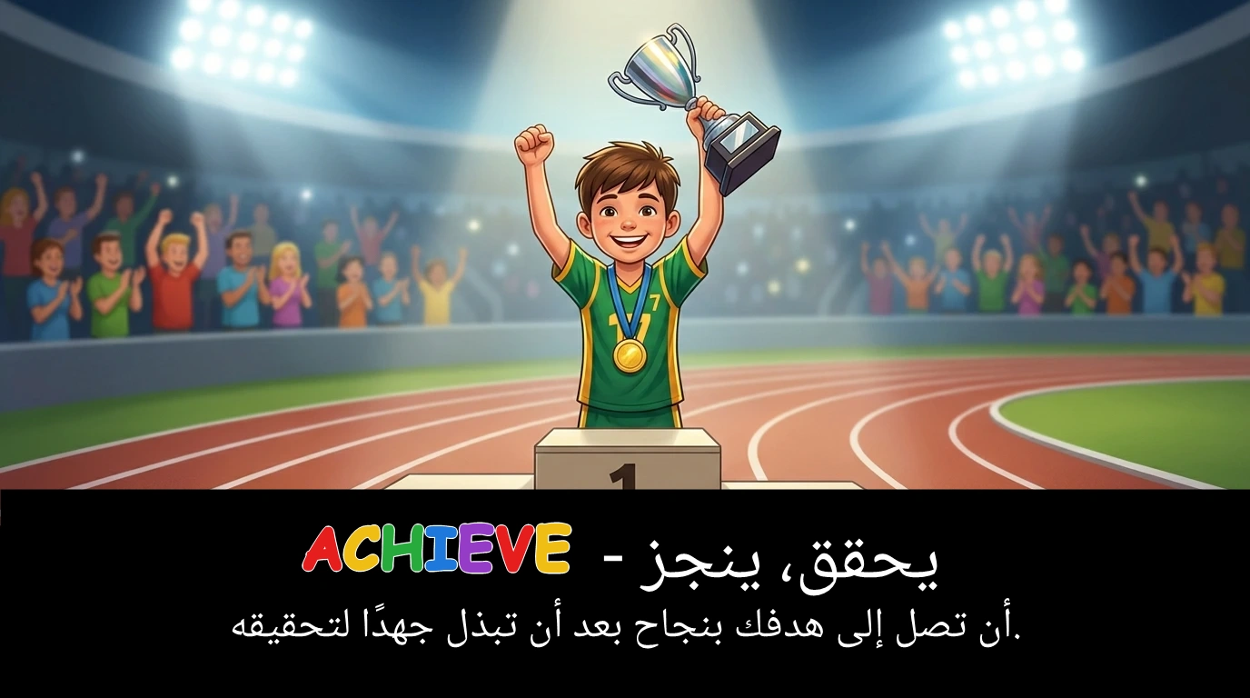 Arabic Illustration for achieve